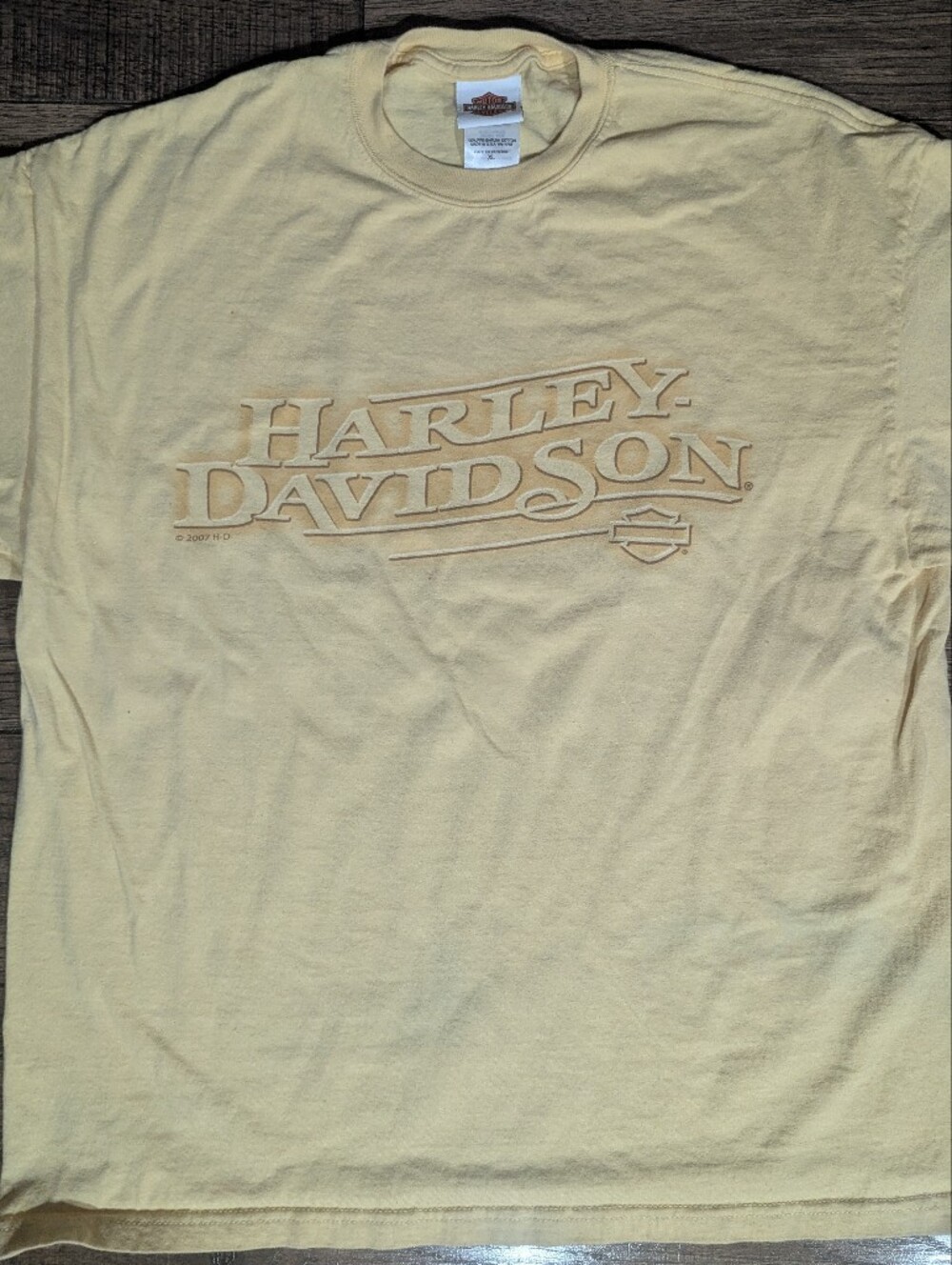 Harley Davidson Mens Yellow Tshirt Santa Maria, CA Motorcycle Bikercore XL NWOT